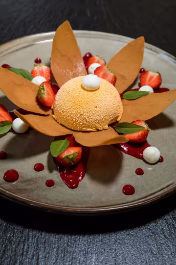 Dessert dressé